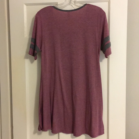 LuLaRoe tunic (size XS); maroon and gray - Picture 2 of 3